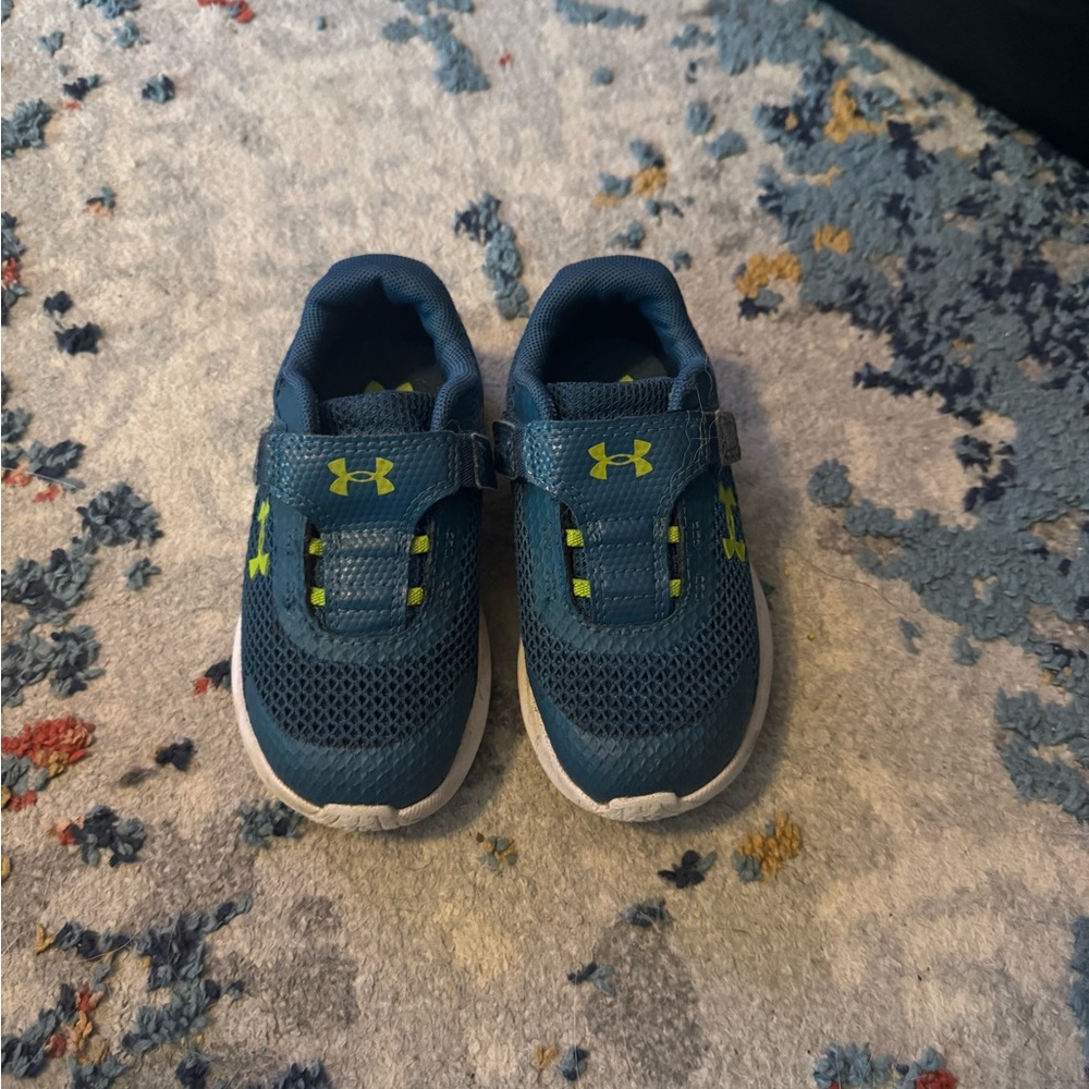 Under Armour Kids' Teal and Lime Sneakers